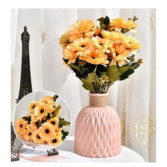7 Stem Artificial Silk Daisy Bouquet Marigold Chrysanthemum for Gallery Wall