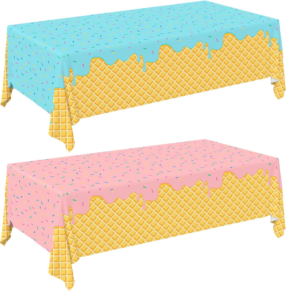 Ice Cream Party Supplies: 2-Pack Ice Cream Birthday Party Decorations,Disposable