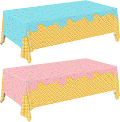 Ice Cream Party Supplies: 2-Pack Ice Cream Birthday Party Decorations,Disposable