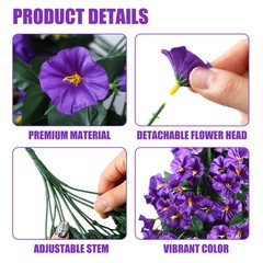 Sggvecsy Artificial Fake Hanging Flowers Plants for Outdoor 2Pcs, Purple