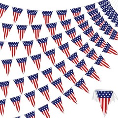 58Ft USA Flag Pennant Banner Patriotic Decorations 4th of July Independence Day