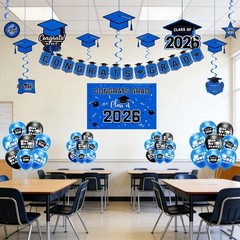 Graduation Decoration 2026 Blue Set Grad Decor Congrats College High School