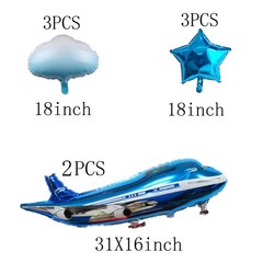 31inch Large Airplane Blue Party Decoration Airplane Balloon Birthday Party S…