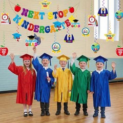 Preschool Graduation Decorations Kindergarten Banner & Hanging Swirls Set