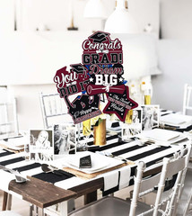 Graduation Table Decorations Maroon White/Maroon Graduation Decorations Class of