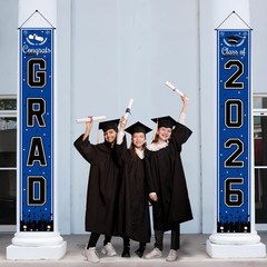 Graduation Decorations 2026 2027 – Blue Congrats Grad Porch Banner for Graduatio