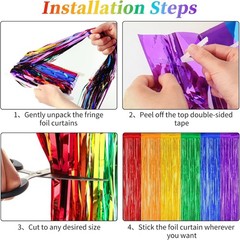 Cinco de Mayo Decorations Fiesta Party Decorations Foil Fringe Curtains Backd…