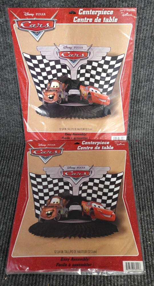 Pair NEW Sealed Hallmark Party Disney Pixar CARS Table Centerpiece 12 3/4″ Tall
