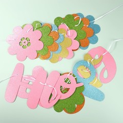 Hello Spring Banner, Pre-Strung Spring Flower Banner Colorful Spring Garland …