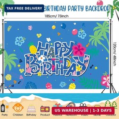 Tingjoo Happy Birthday Party Backdrop Cartoon Photo Background 4 x 6 FT Cute Haw
