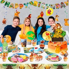 Disney Lion King Party Decorations Simba Birthday Set Tableware Plates Balloons