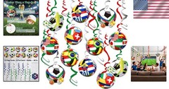 Soccer Party Decorations 12 Pcs Streamers Flags World Cup 2026 Theme