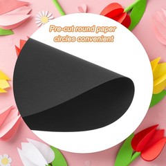24 PCS 6 inch Black Round Paper Cutouts 250gsm Cardstock for DIY Crafts