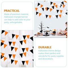 Orange Black White Halloween Pennant Halloween Triangle Flag Hanging Decoration
