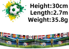 2026 World Cup Tinsel Curtain Banner 106×12In Flag Fringe Streamer Cheer Props I