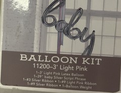 NEW Debi Lilly Design 3’ Light Pink & Silver Baby Shower Hospital Balloon Kit