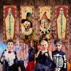 Tiamon 4 Pcs Vintage Christmas Halloween Carnival Porch 16 x 41 inches, mixed
