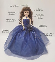 18” Quinceañera Last Doll with Umbrella Dress Stand – Última Muñeca Mis Quinc…