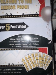 5ft Hollywood Personalized Giant Sign Banner With 120 Adhesive Letters/Numbers