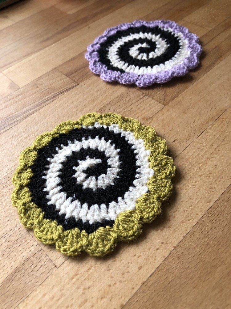 Halloween Crochet Beetlejuice Coaster – Set Of 2
