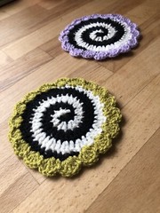 Halloween Crochet Beetlejuice Coaster – Set Of 2