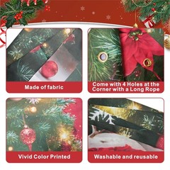 Merry Christmas Decorations Snowman Tree Snowflakes Door Cover Xmas Gift 35″x71″