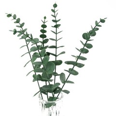 Tinsow 5 Pcs Real Touch Leaf Artificial Eucalyptus Stem Faux Green
