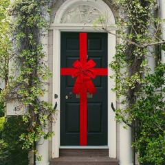 Door Hanging Bow Large Christmas Tree Bow for Home Gift Wrapping Shop Window