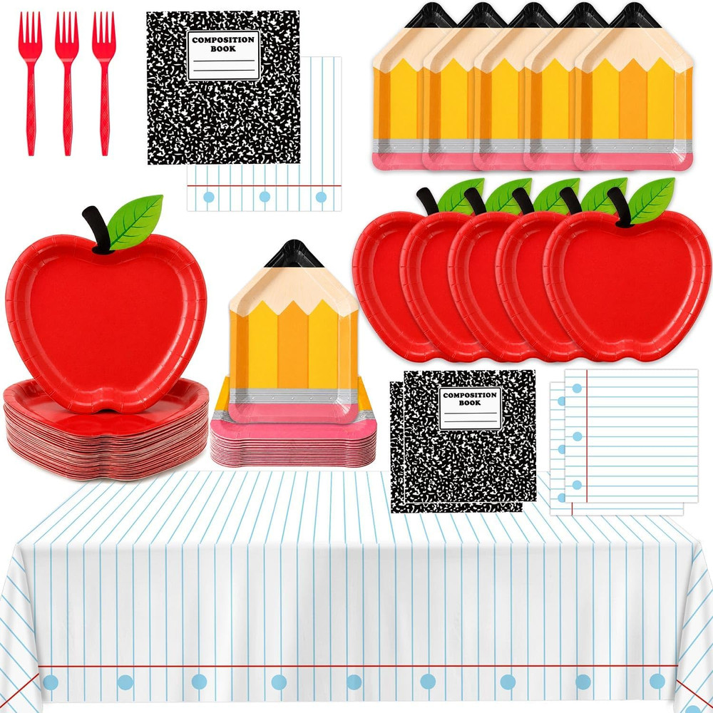 73Pcs Back to School Decorations, First Day of School Decorations with Apple Pla