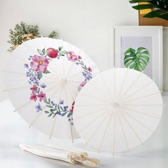 DIY Handcrafted Paper Umbrella Decor for Party Wedding Kids Art 12 Inch White