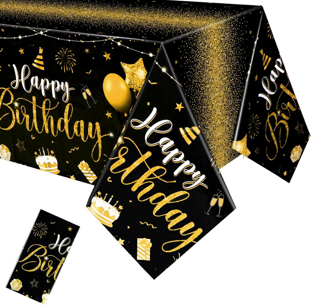 Tudomro 3 Pcs Happy Birthday Tablecloths Happy Birthday Party Decorations Plasti