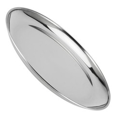 MUKCHAP 4 PCS 10 Inch Stainless Steel Plates, Round Metal Medium, Silver