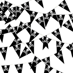 52.5 Ft Pirate Banner, Pirate Party Decorations Birthday Halloween Banner Triang