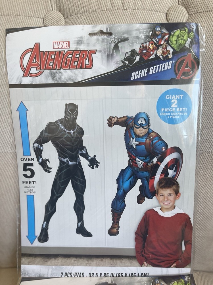 Marvel Avengers Birthday Party Scene Setters Captain America & Black Panther NEW
