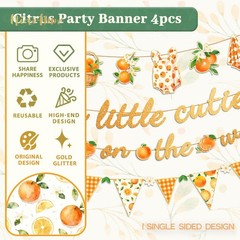 Baby Shower Decorations, 4PCS Glitter A Little Cutie Is On The Way Banners, O…
