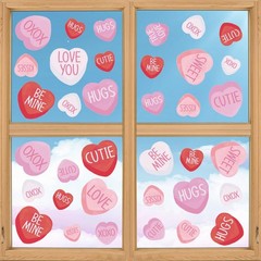Horaldaily 108 PCS Valentine’s Day Window Cling Sticker, 11.5 x 8.3, Pink