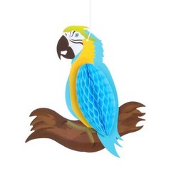 6pcs Tropical Birds Hanging Parrot Paper Honeycomb Hawaiian Party Bar Wall Decor