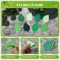 200 PCS Green 4 Inch Paper Leaf Cutouts Spring Summer Classroom Craft Decor