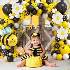 133Pcs Bee Baby Shower Decorations Bumble Bee Themed Baby Shower, Honey Bee Ball
