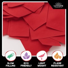 Ultimate Confetti Red Biodegradable Confetti – Rectangular Fluttering Tissue
