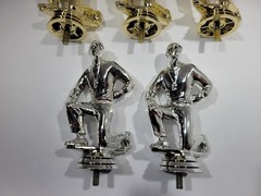 Kneeling Coach Trophy Toppers Figurine Lot 5Pc Gold Silver Plastic Sports Award