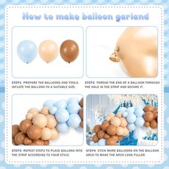 Teddy Bear Theme Blue And Brown Baby Shower Backdrop Balloon Decorations For Boy