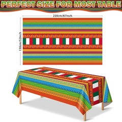 Day of Dead Tablecloths 2 Pack: Vibrant Mexican Fiesta Decor, Waterproof Cover