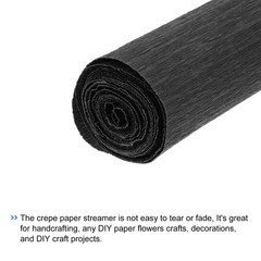 Crepe Paper Roll 8.2ft Long 10 Inch Wide for Wedding Decoration,Black