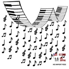 Party Decorations 12 ft Piano Banner Ceiling Decor with 24 Pcsal Note Music