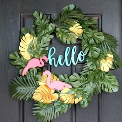 96-PC Large 11″x13″ Tropical Monstera Leaves Polyester Luau Beach Decor #765