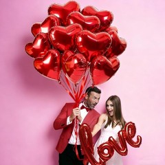20 pcs Heart Shape Foil Balloons Red 18″ for Valentine’s Day Birthday Party