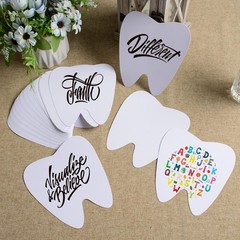 200 PCS 4 Inch Tooth Cutouts Paper White Teeth Shapes Die Cut Double Sided