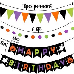 Halloween Birthday Party Decorations, Halloween Happy Birthday Banner, Hallow…