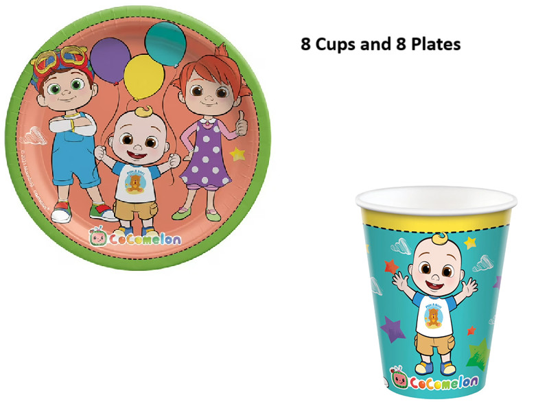 Cocomelon Birthday Party Wall Decorations AddAge Banner Plates Balloons BackDrop